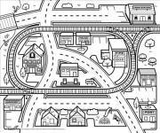 Coloriage et dessins gratuit Une ville vue de ciel à imprimer