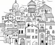Coloriage Vieille ville historique