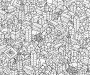 Coloriage Ville adulte