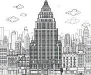 Coloriage Ville adulte moderne