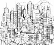 Coloriage Ville cartoon en ligne