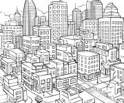 Coloriage Ville de dessins anim&eacute;s pour enfants