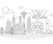 Coloriage Ville de Hollywood