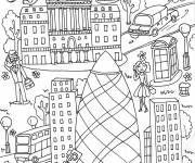 Coloriage Ville de Londres la Banque d'Angleterre