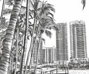 Coloriage Ville de Miami