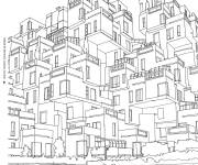 Coloriage Ville de Montr&eacute;al au Qu&eacute;bec Canada