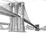 Coloriage Ville de New York pont Brooklyn