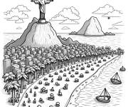 Coloriage Ville de Rio de Janeiro