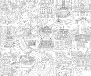 Coloriage Ville de Rome complexe