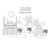 Coloriage et dessins gratuit Ville du Caire lin&eacute;aire à imprimer