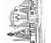 Coloriage Ville et architecture moderne