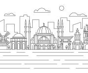 Coloriage et dessins gratuit Ville moderne en contour à imprimer