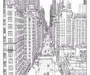 Coloriage Ville New York r&eacute;aliste