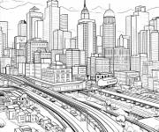 Coloriage Ville panoramique