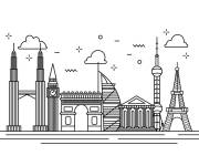 Coloriage et dessins gratuit Villes artline à imprimer