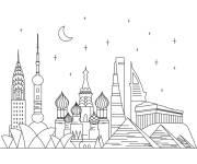 Coloriage et dessins gratuit Villes facile à imprimer