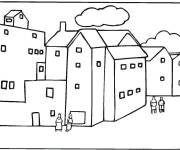 Coloriage Voisinage en ville