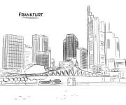 Coloriage Vue de la ville de Frankfurt