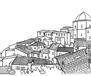 Coloriage Vue de la ville depuis le sommet