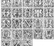 Coloriage Vintage Alphabet