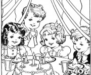 Coloriage et dessins gratuit Vintage Anniversaire à imprimer