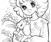 Coloriage Vintage Belle Fille dessin animé