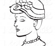 Coloriage Vintage Chapeau de Femme