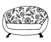 Coloriage Vintage Fauteuil couleur