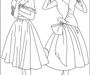 Coloriage Vintage Femme Chic