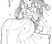 Coloriage Vintage Fille Kawaii