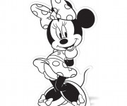 Coloriage Vintage Minnie Mouse