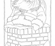 Coloriage Vintage Père Noel maternelle