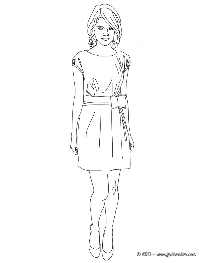 Coloriage Fille top model dessin gratuit à imprimer