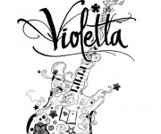 Coloriage Guitare Violetta Disney