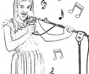 Coloriage Violetta chante