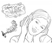 Coloriage Violetta entend de la Musique