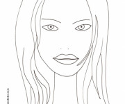 Coloriage Visage adolescente facile