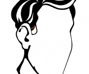 Coloriage Visage d'un homme sans Yeux et Nez