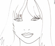 Coloriage Visage d'une Belle Femme