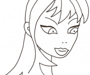 Coloriage Visage d'une Belle Fille