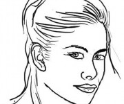 Coloriage Visage d'une Femme maquill&eacute;e