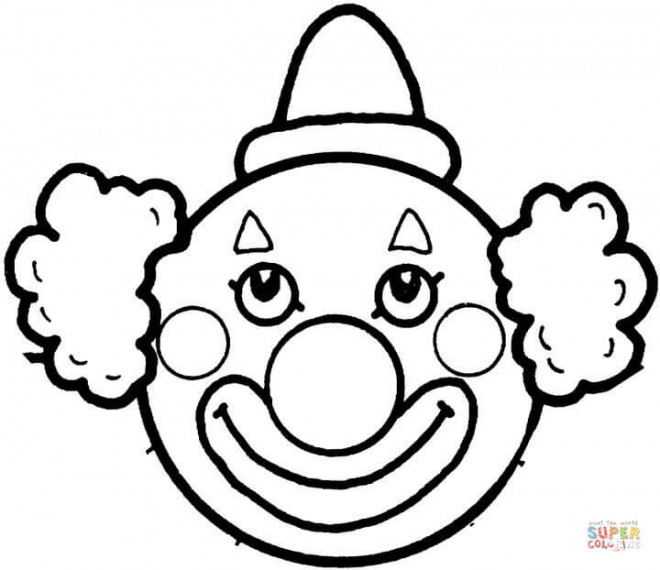 Coloriage et dessins gratuits Visage de Clown à imprimer