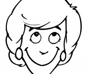 Coloriage Visage de Femme heureuse