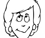 Coloriage Visage de Femme m&eacute;fiante