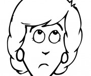 Coloriage Visage de Femme triste