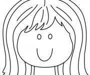 Coloriage Visage de Fille maternelle