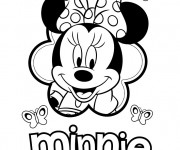 Coloriage Visage de Minnie Mouse
