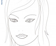 Coloriage Visage Femme &agrave; colorier