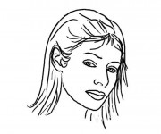 Coloriage Visage Femme couleur