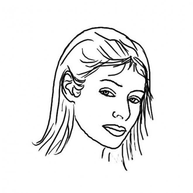 Coloriage Visage Femme couleur dessin gratuit à imprimer